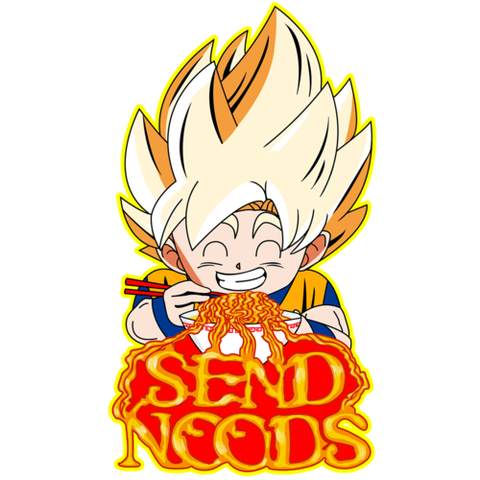 Goku Send Noods Large Die Cut Sticker - Teem Meme