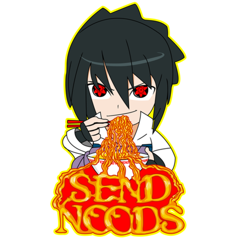 Sasuke Send Noods Large Die Cut Sticker - Teem Meme