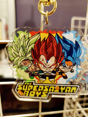 The Super Saiyan Boys  Goku Vegeta Broly Keychain/Charm