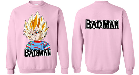 Vegeta Badman Sweater WITH Badman Back Print - Teem Meme